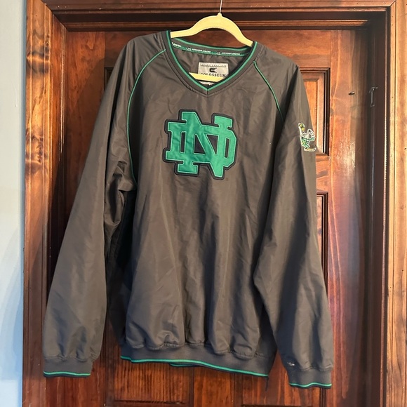 Vintage Gray and Green Notre Dame Pullover - Picture 1 of 3